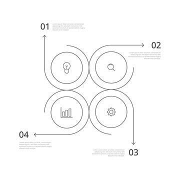 Minimalist Clean Circle Workflow Layout for Financial Analysis Slide