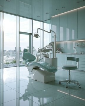 soft daylight fills the clean mintaccented dental treatment room