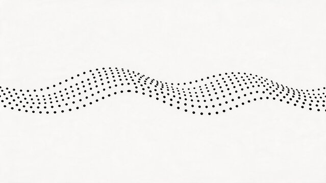 Abstract wave of black dots on white