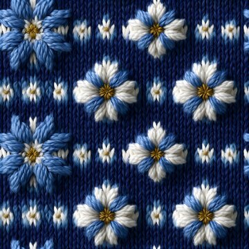 Blue and white floral embroidery needlepoint pattern with embroidery needlepoint stitching background decorative ornamental handmade material traditional abstract geometric backdrop