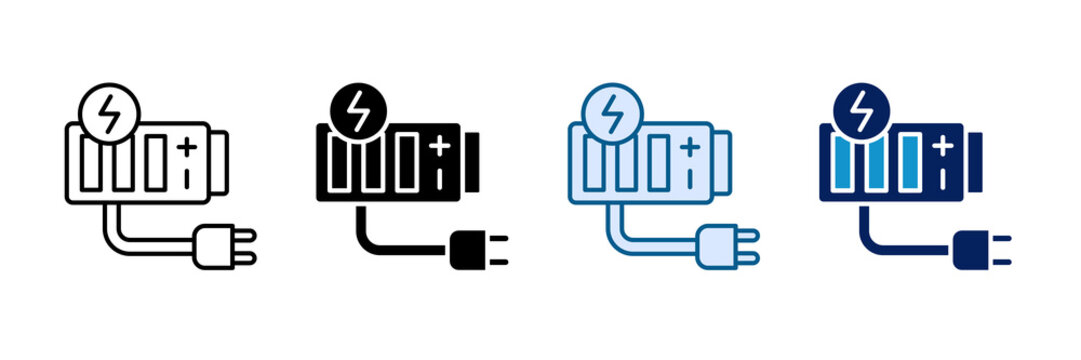 Portable Power Icon Set Multiple Style Collection