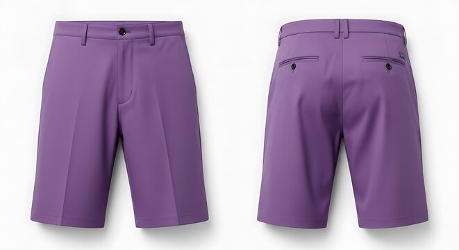 mockup of a purple color bermuda shorts