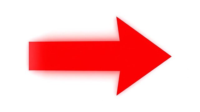 A bold red arrow pointing towards the right side on a clean white background