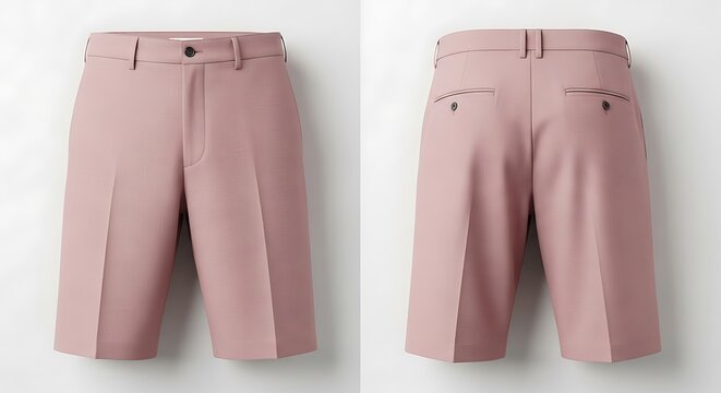 mockup of a dusty pink color bermuda shorts