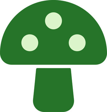Green Mushroom Vector Icon Minimalist Toadstool Logo Design for Nature Eco and Creative Business