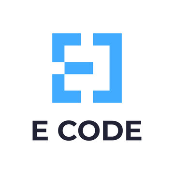 Modern logo letter  E and Code.
