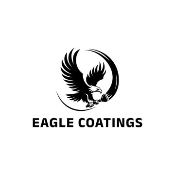 Coating logo with eagle and brush.