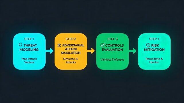 AI red teaming process infographic for cybersecurity safety loop