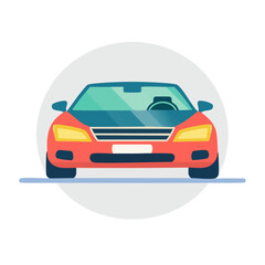 Fototapeta premium Flat design illustration of a red car