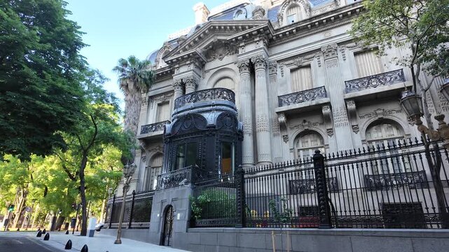 Side from the street of San Martin Palace ceremonial headquarters of the chancellery on a sunny day in Buenos Aires Argentina.