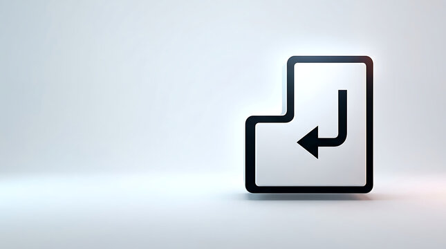 Minimalist keyboard enter key symbol for technology concepts