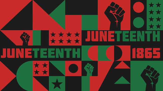 Red Black Green Pan-African Colors Abstract Background for Juneteenth