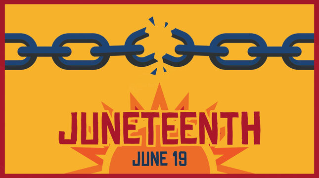 Broken Chains Symbolizing Emancipation on Juneteenth Holiday
