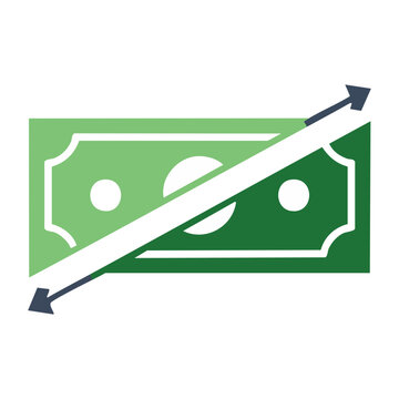 Money icon with directional arrows