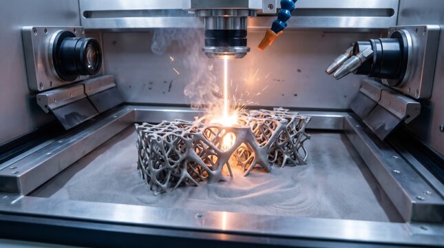 Industrial Metal 3D Printer Creating Complex Lattice Structure with Laser Sintering Technology