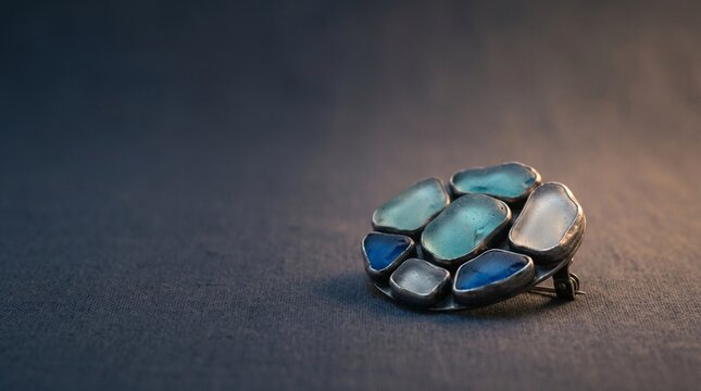 Sea Glass Brooch in Luminous Twilight