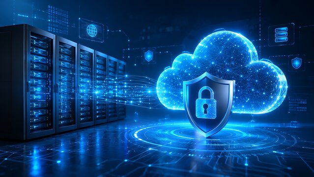 Cloud data center security background