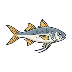 Fototapeta premium Cartoon Fish Illustration - Marine Animal with Fins and Scales