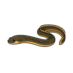 Obraz premium Cute Cartoon Eel Illustration