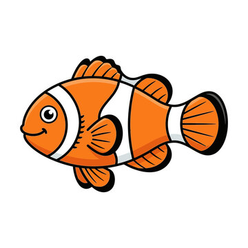 Cute Cartoon Clownfish Illustration