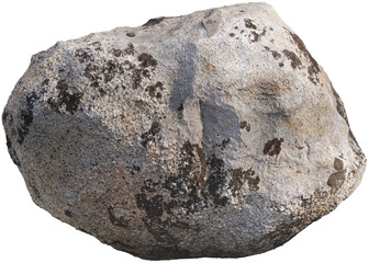 Fototapeta premium Rounded Granite Boulder Rock Isolated on Transparent Background
