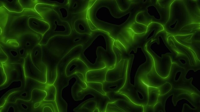 Neon green abstract liquid plasma pattern, perfect for energythemed designs, motion graphics, backgrounds, science concepts, and futuristic projects.