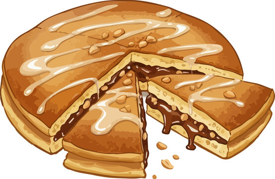 Martabak Manis Water Color Illustration