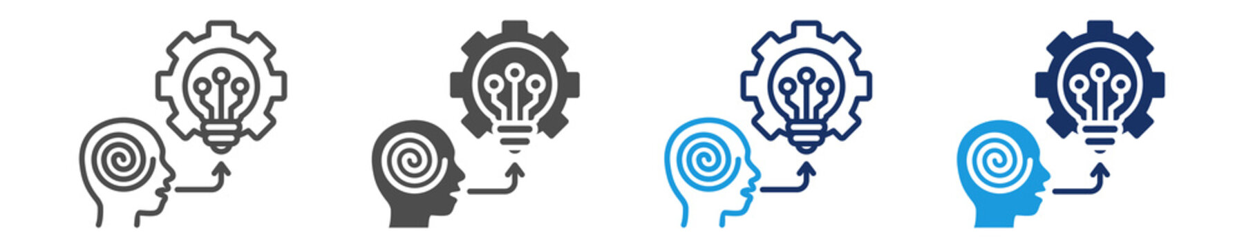 paradigm shift icon set with multiple style