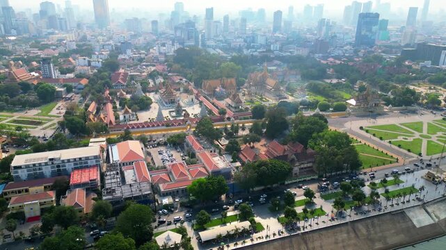 Royal Palace Drone shot, Phnom Penh City, Cambodia