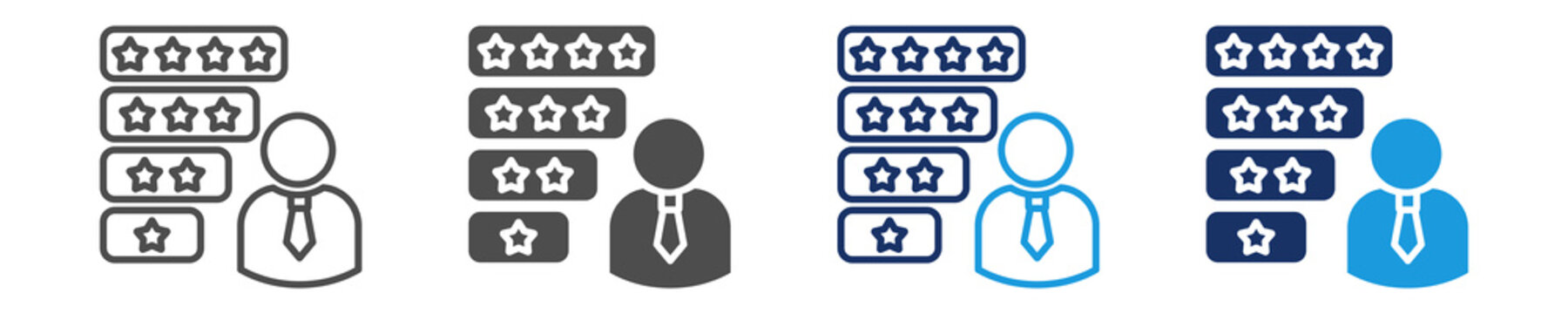 experience level icon set with multiple concept