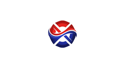 Naklejka premium Red White Blue Circle Logo Design.