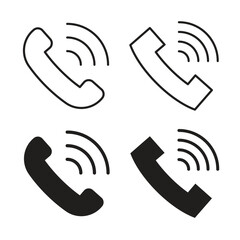 Fototapeta premium Phone call icon in line and glyph style. Flat and stroke icons