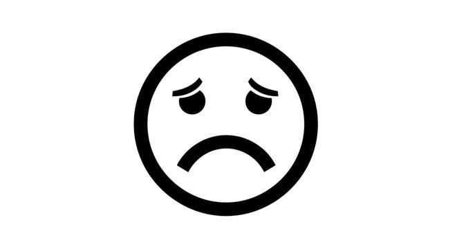 Sad face emoticon with frown.