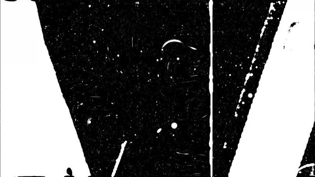 Grunge background, black and white abstract textured pattern with jagged shapes and silhouettes. Ideal for background designs, posters, and artistic projects.