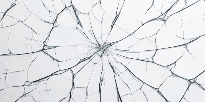 Abstract cracked glass texture with dark fractures white background fractured abstract shattered close up isolated structure fracture crushing crisscross geometric minimalist