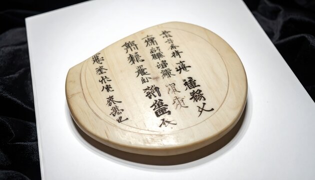 Ancient Chinese oracle bone script etched onto a turtle plastron fragment, a historical artifact showcasing ancient writing.