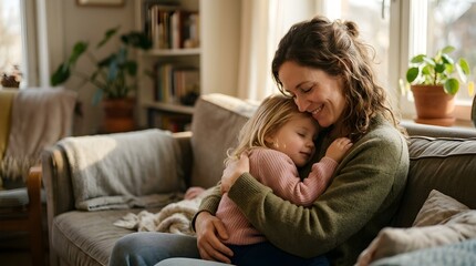 Obraz premium emotional bonding moment between mother and child