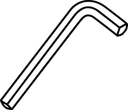 A black line drawing of an Allen wrench.