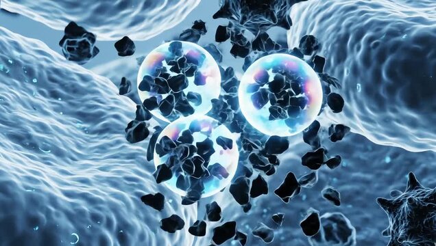 Cellular detoxification activated by intermittent fasting, toxins and waste particles removed from healthy cells