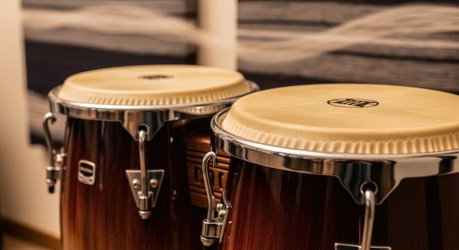 Close-up of Conga Drums - Musical Instrument.