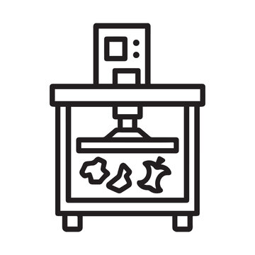 Trash compactor outline icon vector