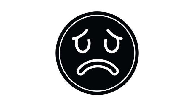 Sad face emoticon with tears.