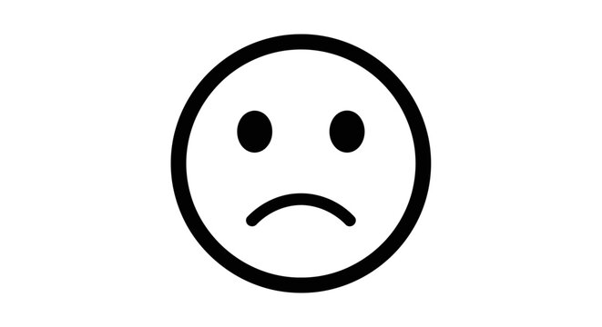 Sadness emoticon face symbol icon.