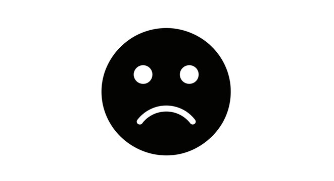 Sadness emoticon face symbol icon.