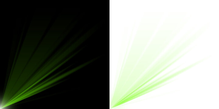 Abstract Green Light Effects Split Screen Design Featuring Soft Lens Flare And Sharp Vector Splash Elements For Digital Backgrounds