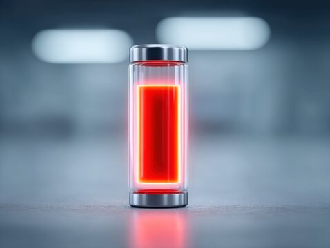 Innovative solid-state battery close-up modern laboratory photography industrial environment detailed view energy technology