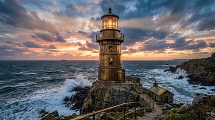 Fototapeta premium lighthouse at sunset
