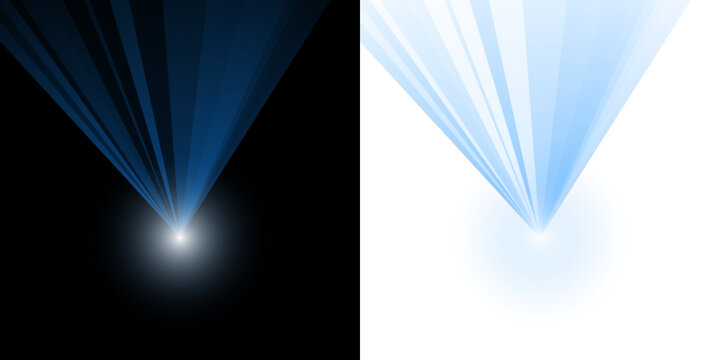 Abstract Light Beam Cone Emission Graphic, Digital Energy Spotlight Effect for Futuristic Technology Backgrounds