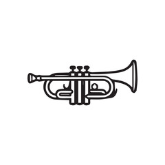 Obraz premium black and white illustration of a trumpet