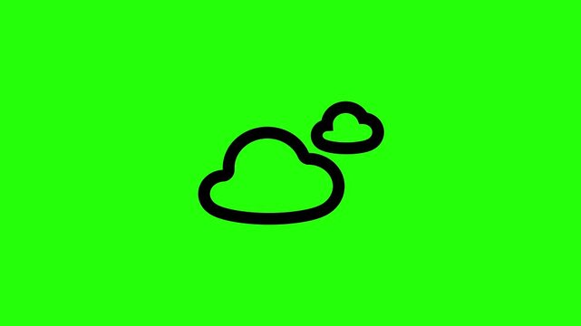 Beautiful 4K motion asset containing a double cloudy weather silhouette representing an overcast sky without strong sun bouncing. Clean popup graphic.
